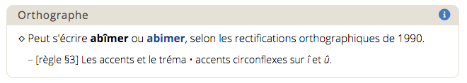 Exemple de rubrique sur les rectifications de l'orthographe