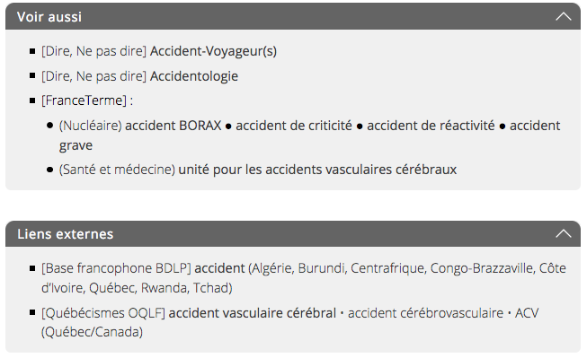 Rubriques Voir aussi et Liens externes en fin d’article