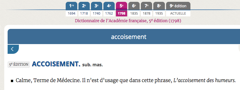 Exemple de mots absents de certaines éditions (boutons grisés)