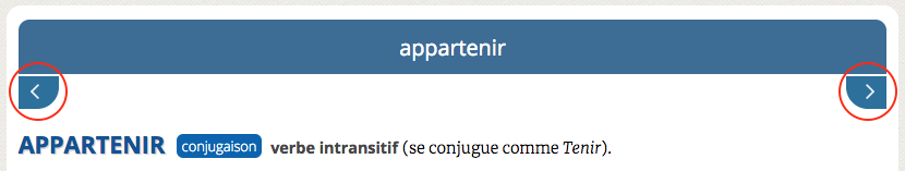 Les deux flèches suivant/précédent