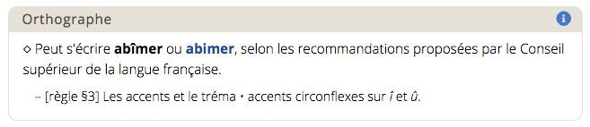 Exemple de rubrique sur les recommandations orthographiques