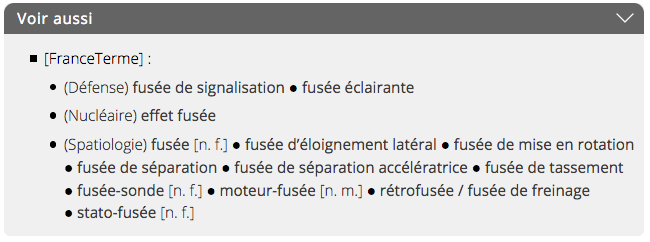 Exemples de liens externes vers la base FranceTerme