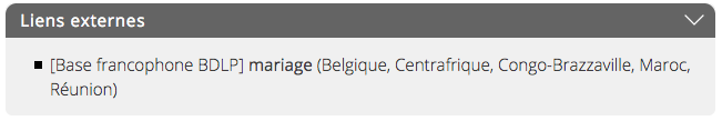 Exemples de liens externes vers la base B.D.L.P.