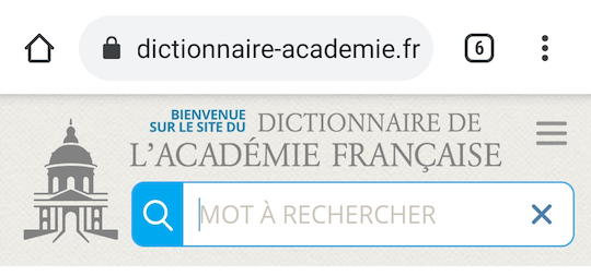 Accès au site du Dictionnaire sur Android