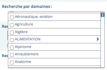 Le thésaurus des domaines